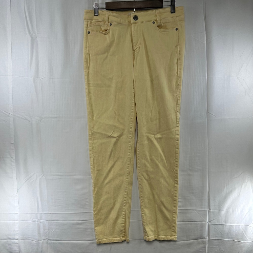 J. Jill Slim Boyfriend Jeans Womens 8 Yellow Straight Leg Stretch Denim Pants